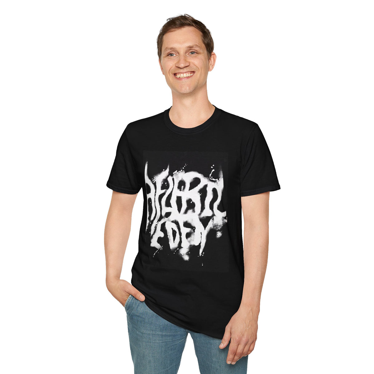 LONOO Spray Graffiti Streetwear T-Shirt | Y2K Grunge Aesthetic Tee | Urban Distressed Print