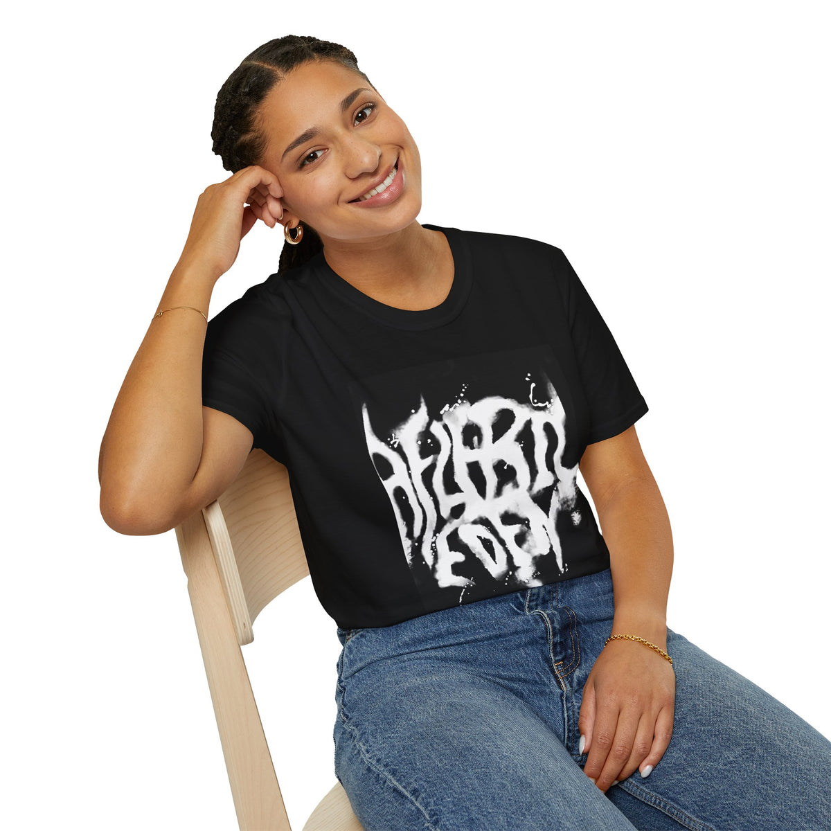 LONOO Spray Graffiti Streetwear T-Shirt | Y2K Grunge Aesthetic Tee | Urban Distressed Print