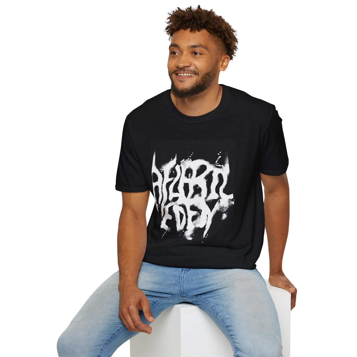 LONOO Spray Graffiti Streetwear T-Shirt | Y2K Grunge Aesthetic Tee | Urban Distressed Print
