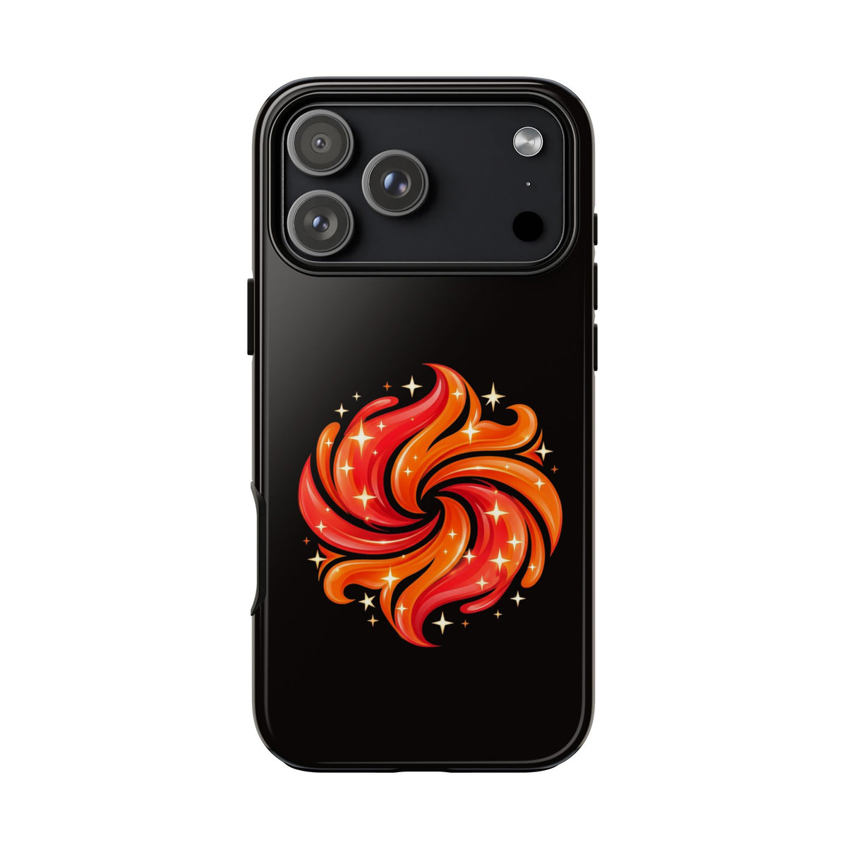 Galaxy Flame Phone Case — Sparkling Red Swirl Protective Case