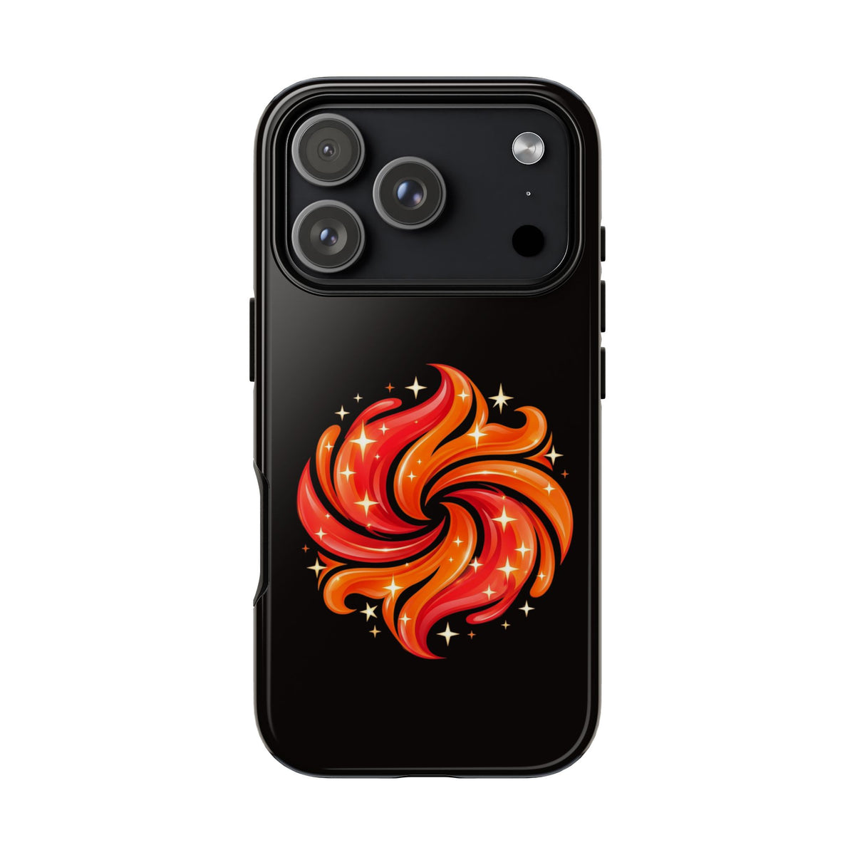 Galaxy Flame Phone Case — Sparkling Red Swirl Protective Case