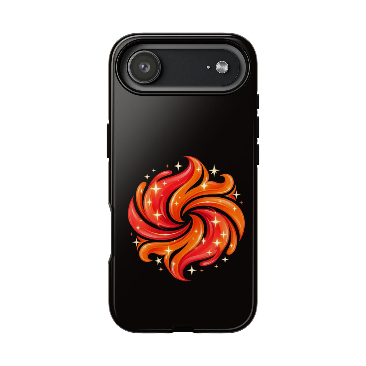 Galaxy Flame Phone Case — Sparkling Red Swirl Protective Case